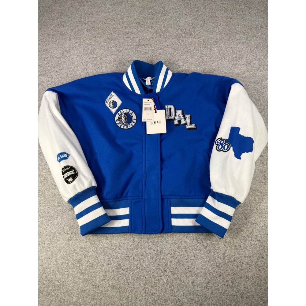 WEAR by Erin Andrews Dallas Mavericks Varsity Jacket Blue White NWT